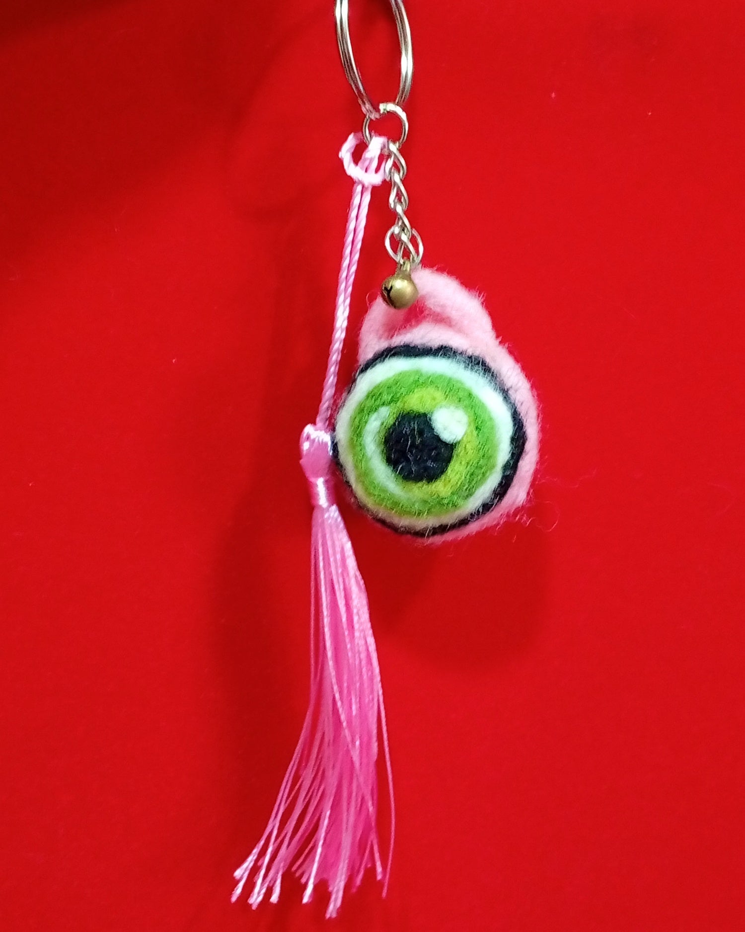 PORTE CLES "OEIL ROSE"